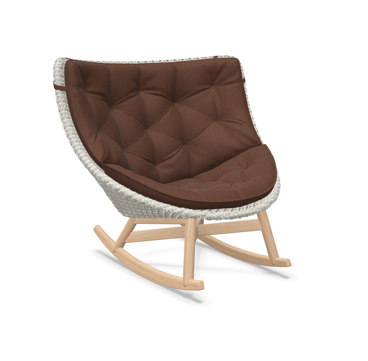 DEDON MBRACE Schaukelstuhl Teak Gestell - Geflecht Sea Salt