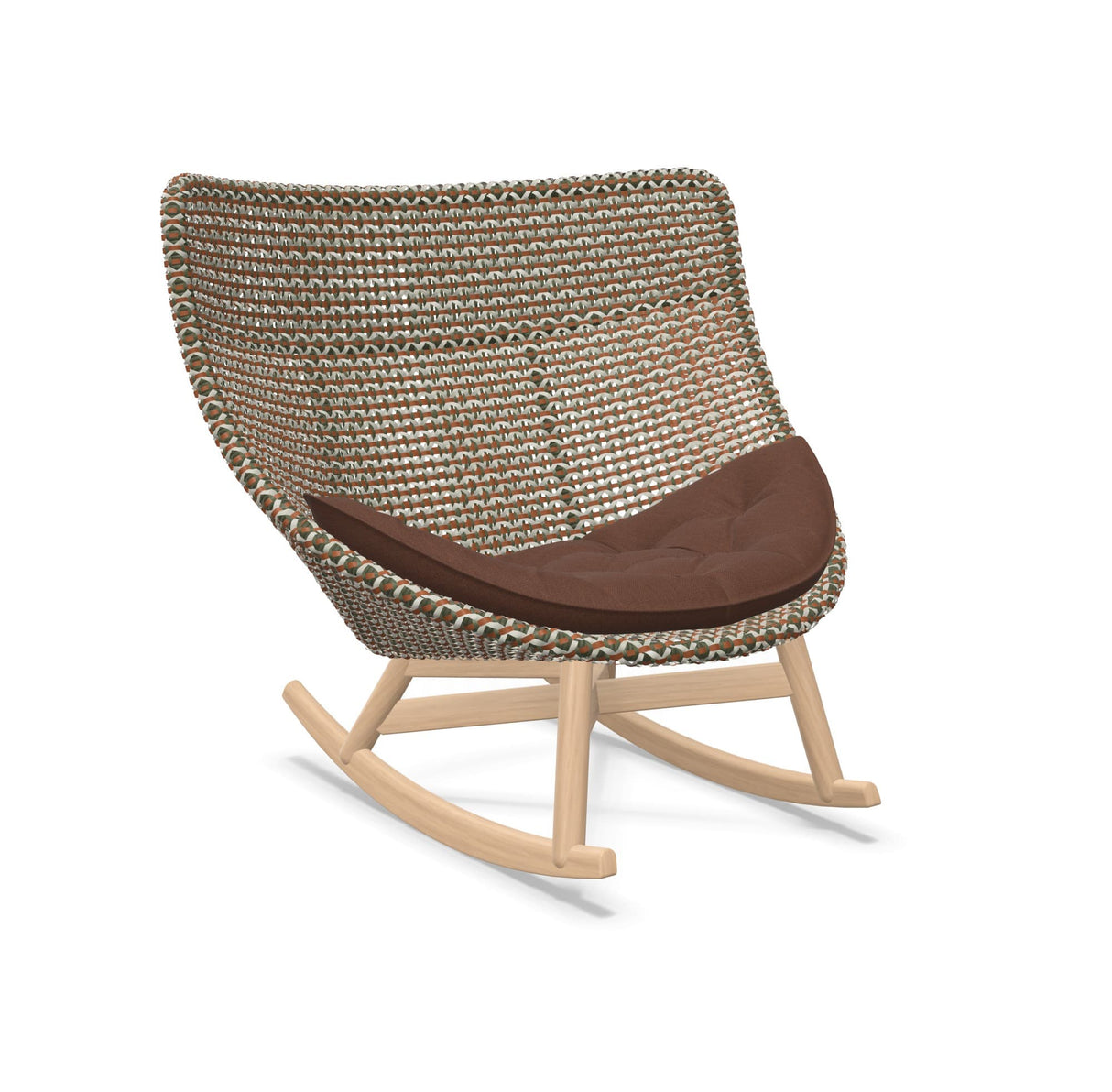 DEDON MBRACE Schaukelstuhl Teak Gestell - Geflecht Chestnut