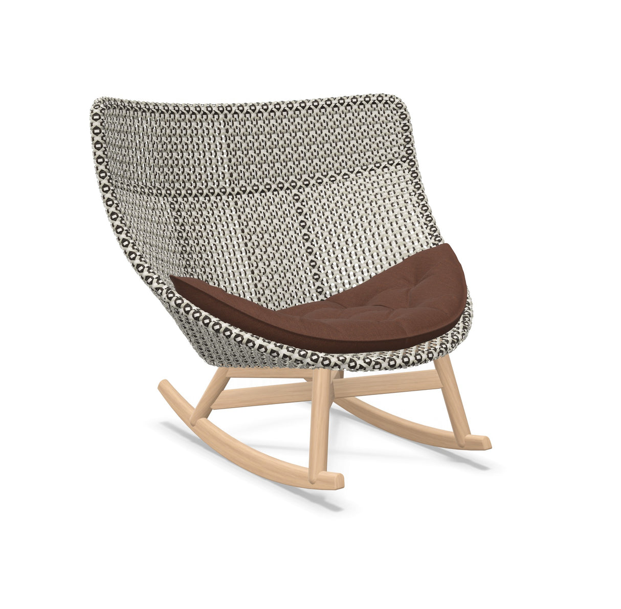 DEDON MBRACE Schaukelstuhl Teak Gestell - Geflecht Pepper