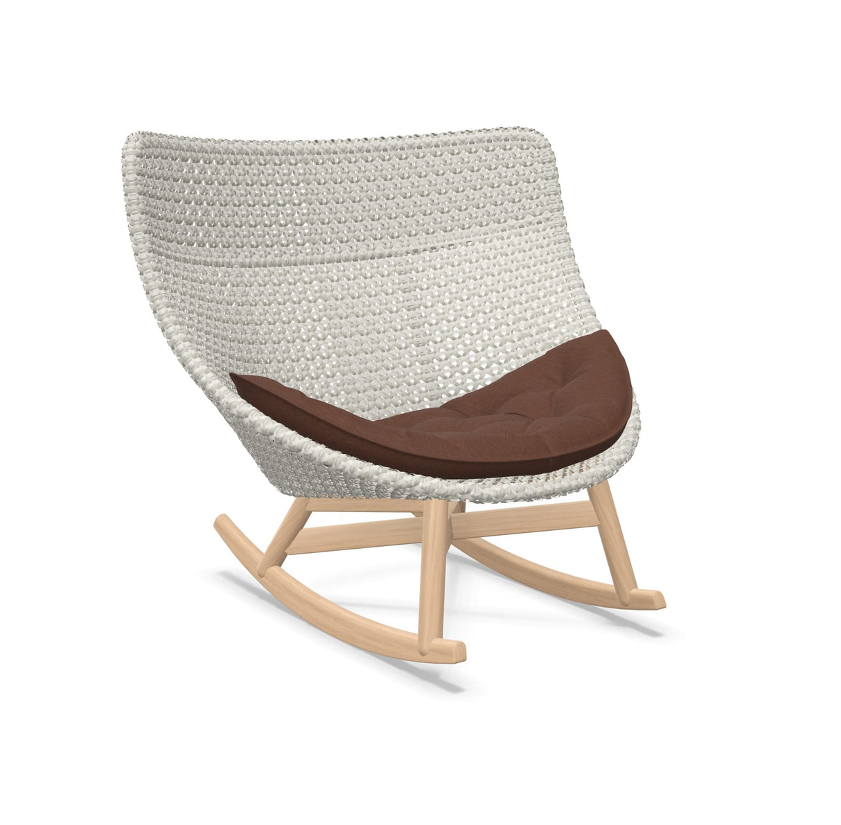 DEDON MBRACE Schaukelstuhl Teak Gestell - Geflecht Sea Salt