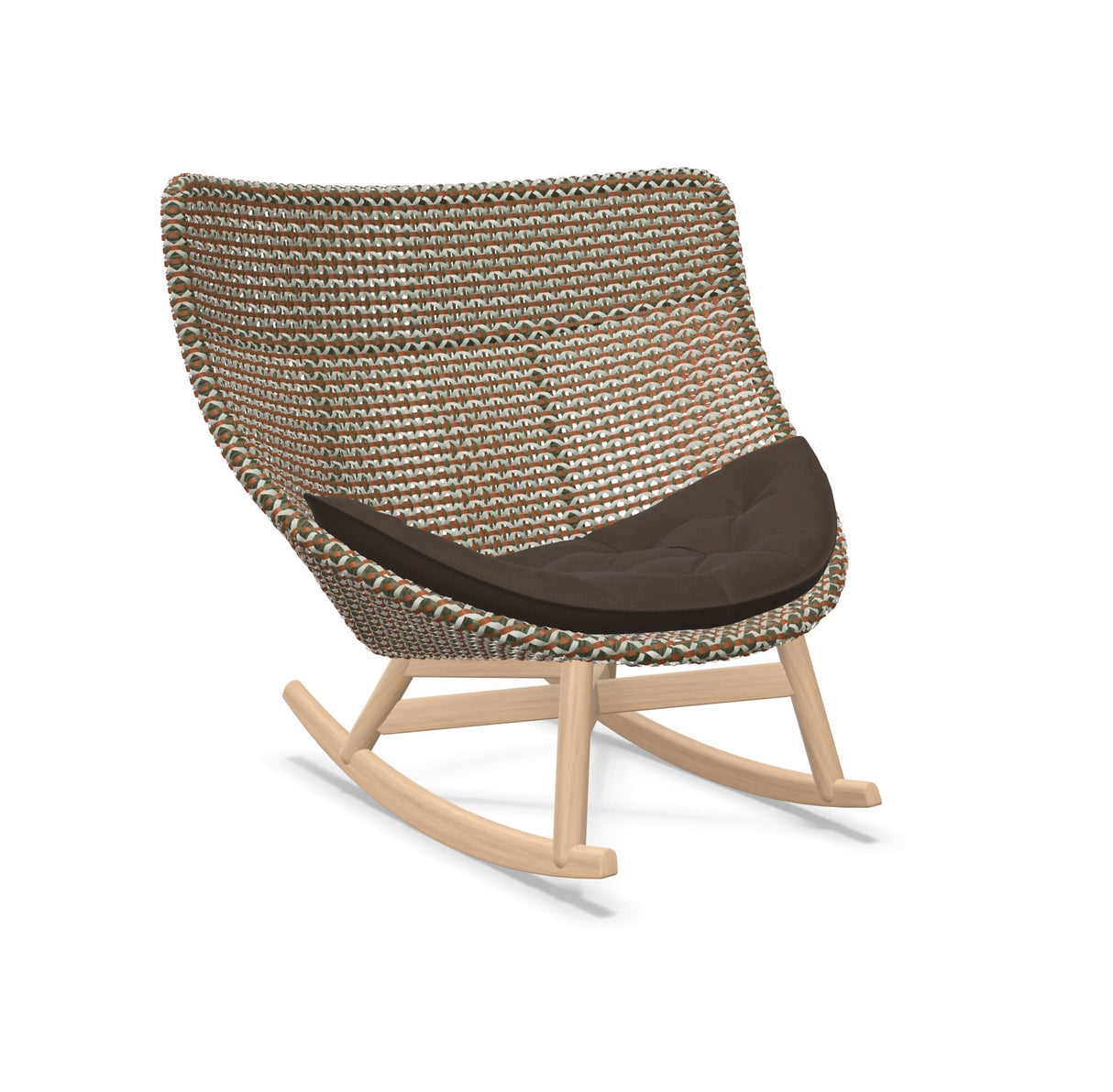 DEDON MBRACE Schaukelstuhl Teak Gestell - Geflecht Chestnut