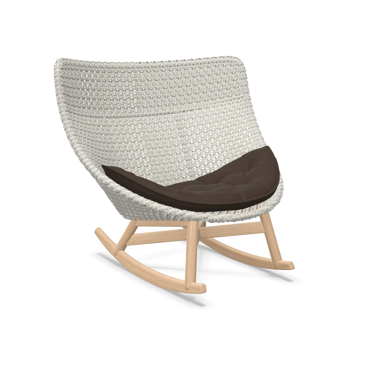 DEDON MBRACE Schaukelstuhl Teak Gestell - Geflecht Sea Salt