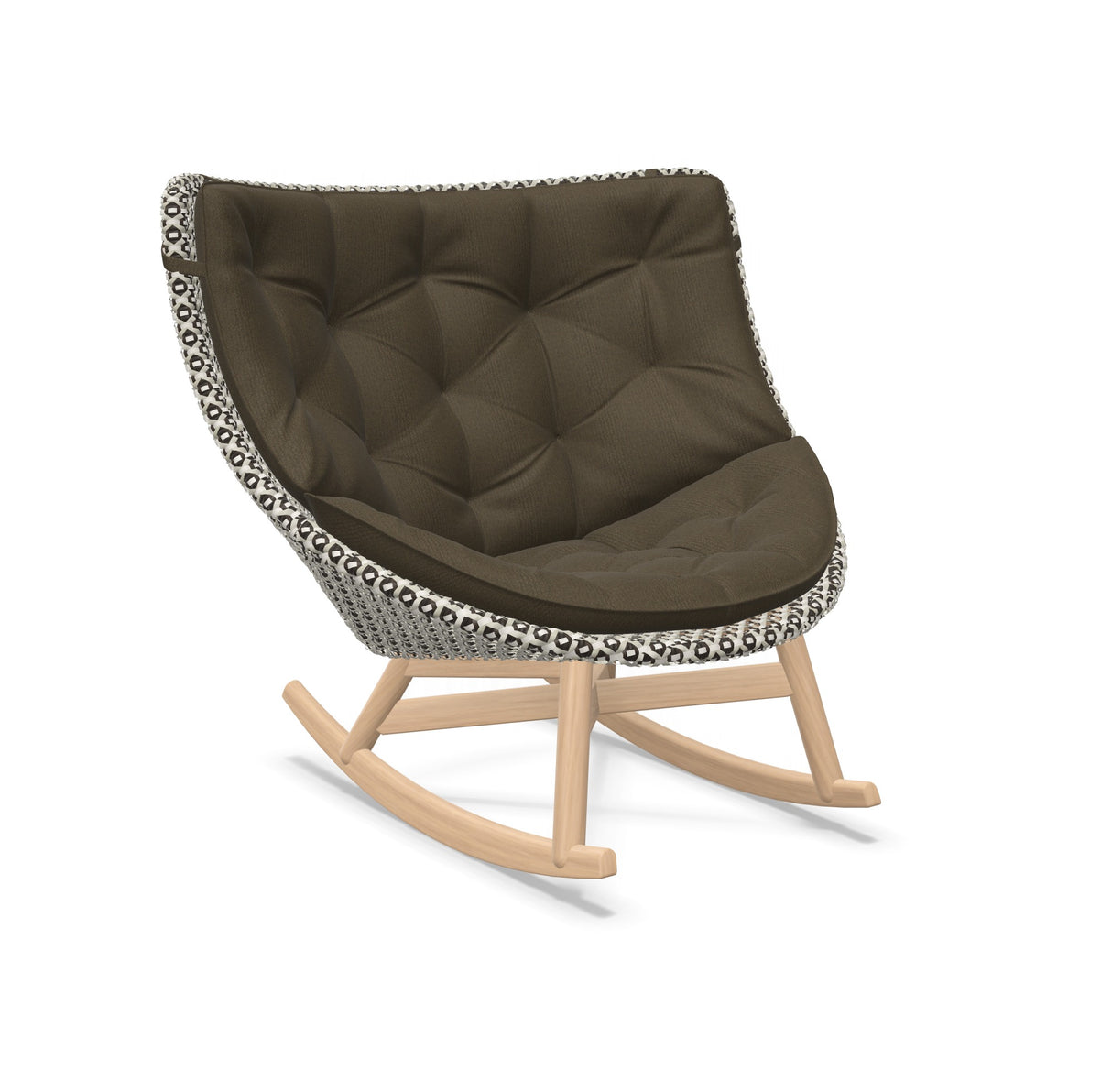 DEDON MBRACE Schaukelstuhl Teak Gestell - Geflecht Pepper