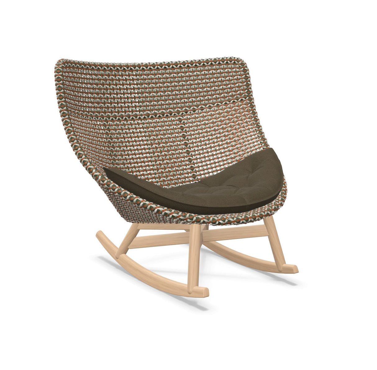 DEDON MBRACE Schaukelstuhl Teak Gestell - Geflecht Chestnut
