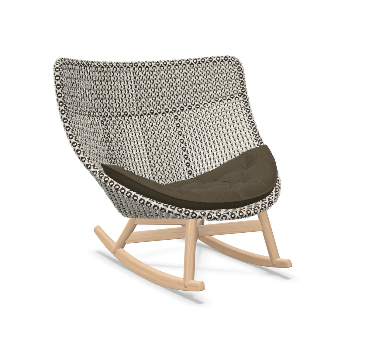DEDON MBRACE Schaukelstuhl Teak Gestell - Geflecht Pepper