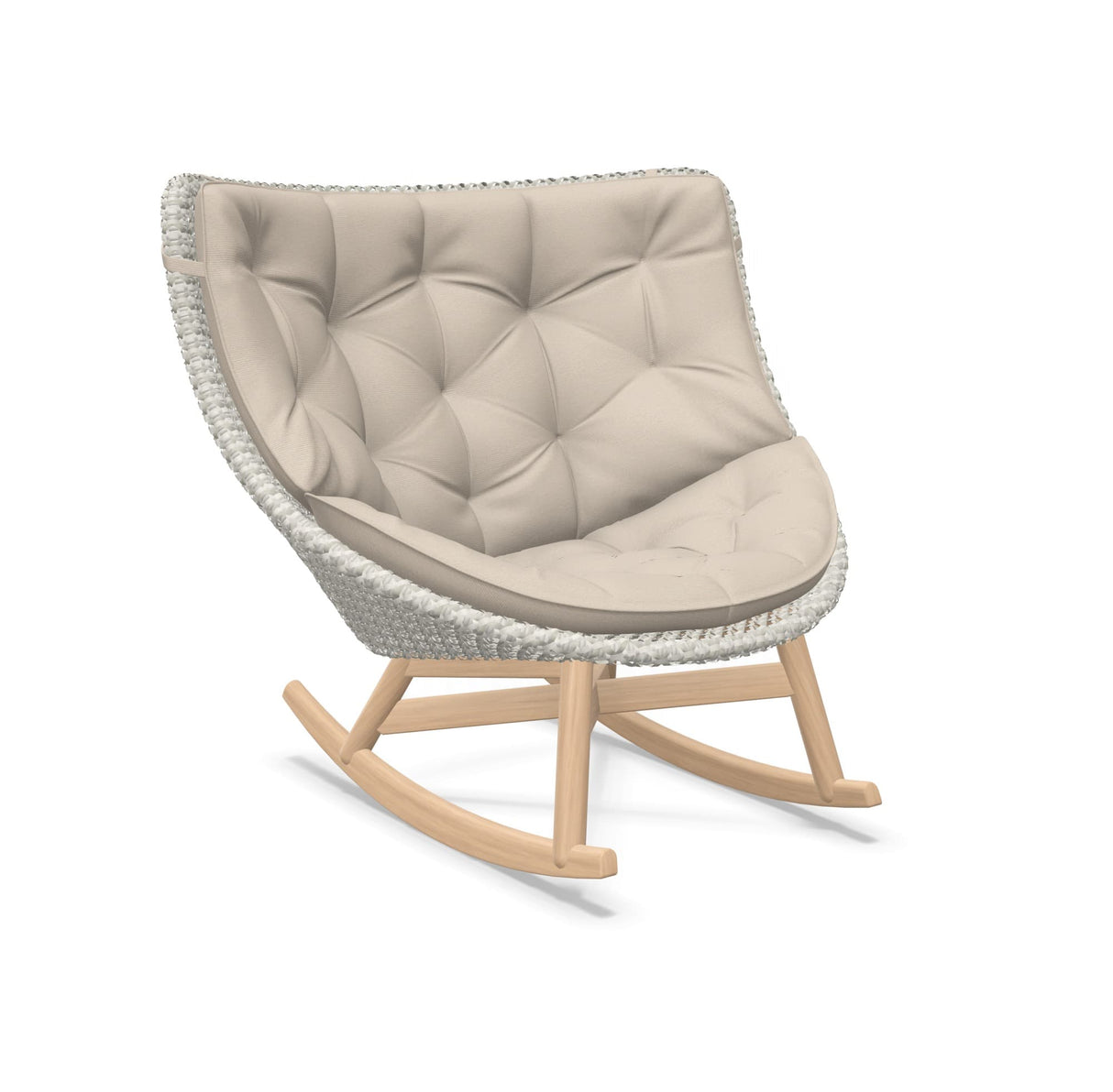 DEDON MBRACE Schaukelstuhl Teak Gestell - Geflecht Sea Salt