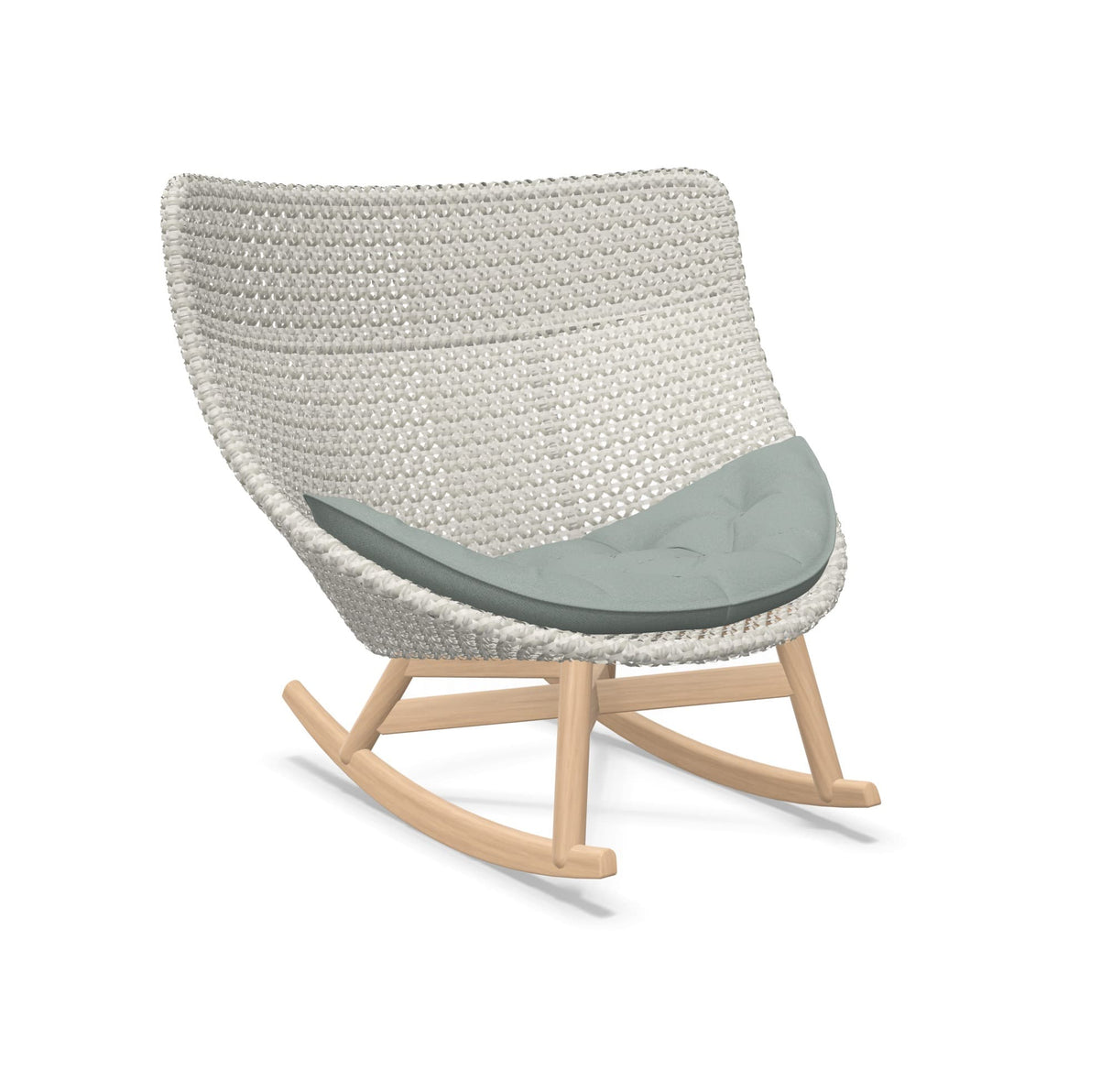 DEDON MBRACE Schaukelstuhl Teak Gestell - Geflecht Sea Salt