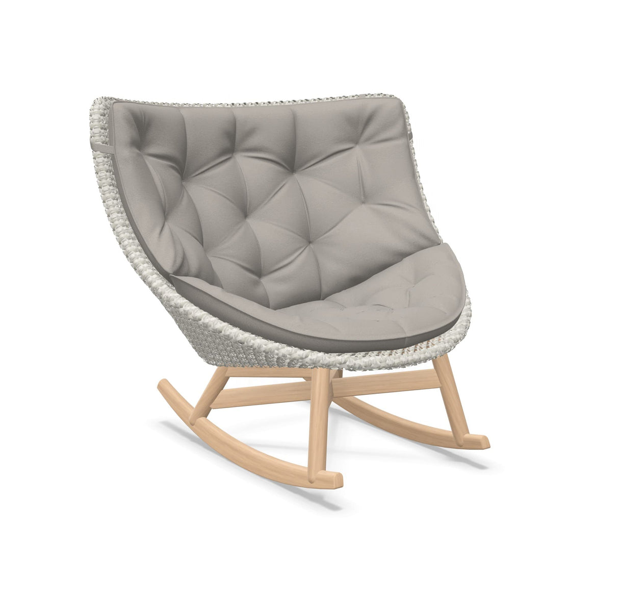 DEDON MBRACE Schaukelstuhl Teak Gestell - Geflecht Sea Salt