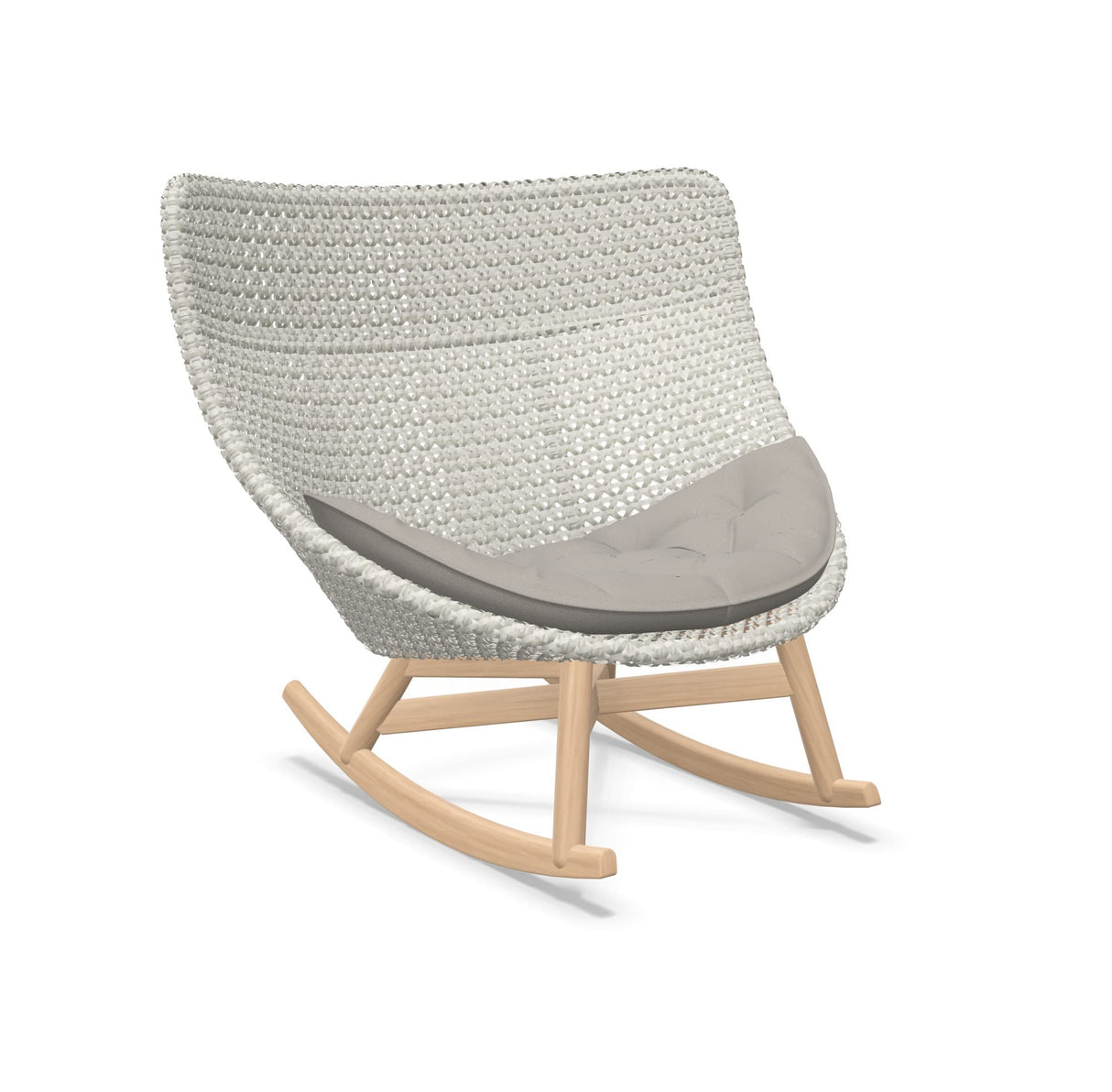 DEDON MBRACE Schaukelstuhl Teak Gestell - Geflecht Sea Salt