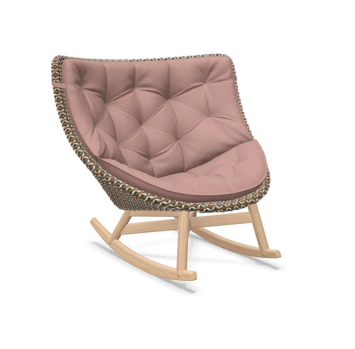DEDON MBRACE Schaukelstuhl Teak Gestell - Geflecht Chestnut