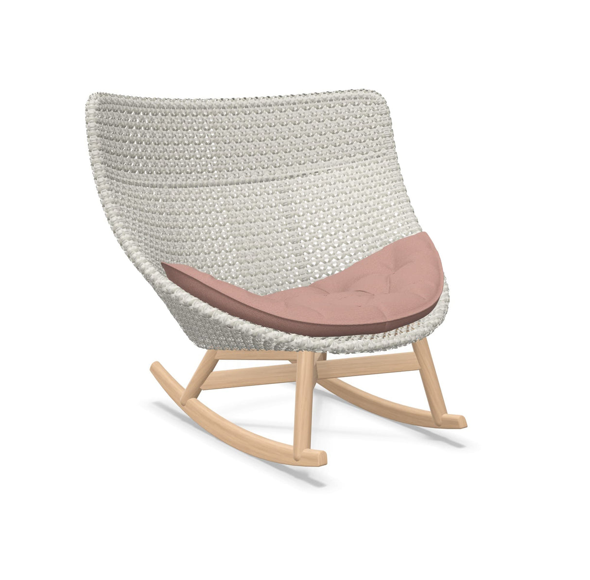 DEDON MBRACE Schaukelstuhl Teak Gestell - Geflecht Sea Salt