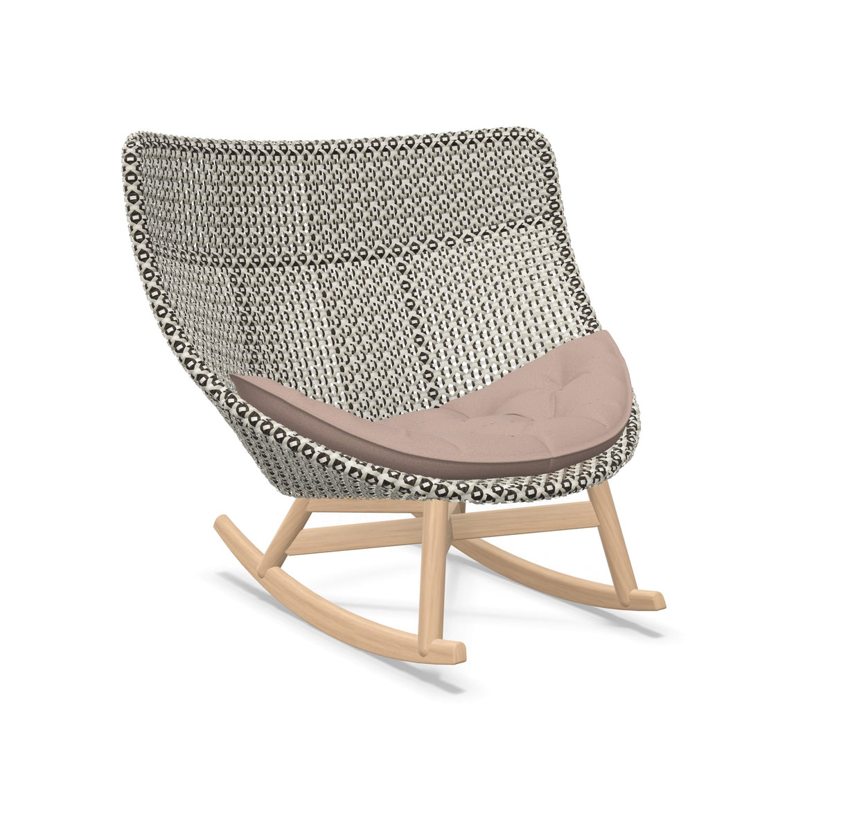 DEDON MBRACE Schaukelstuhl Teak Gestell - Geflecht Pepper