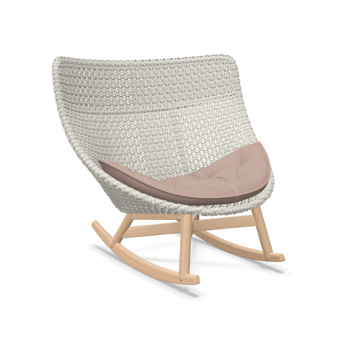 DEDON MBRACE Schaukelstuhl Teak Gestell - Geflecht Sea Salt