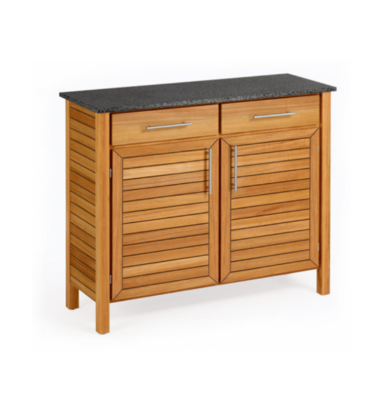 Weishäupl - Deck - Hochschrank - 2 Schübe & 1 Fachboden, mit Granitplatte matt, dunkelgrau
