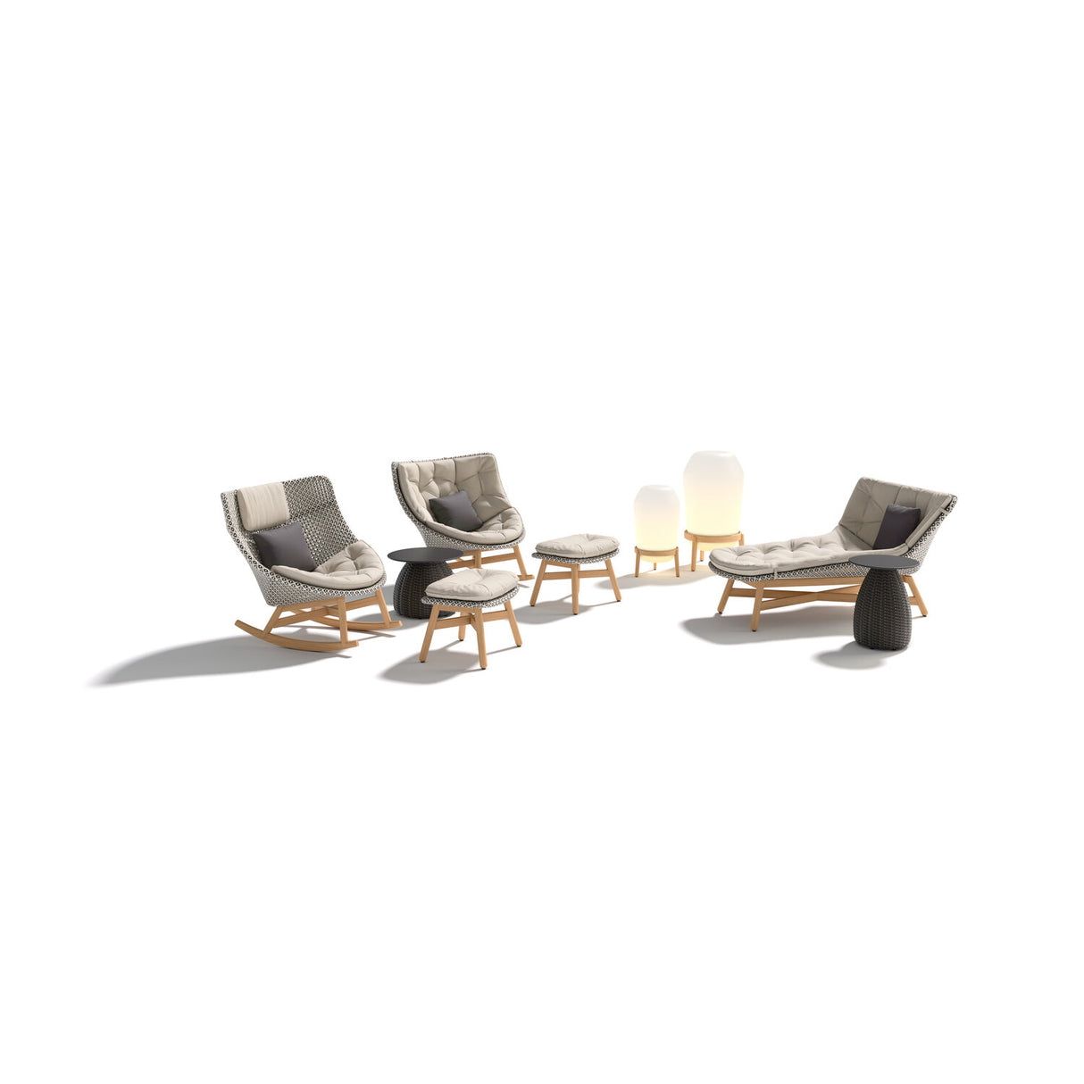 DEDON MBRACE Hochlehner Teak Gestell - Geflecht Chestnut