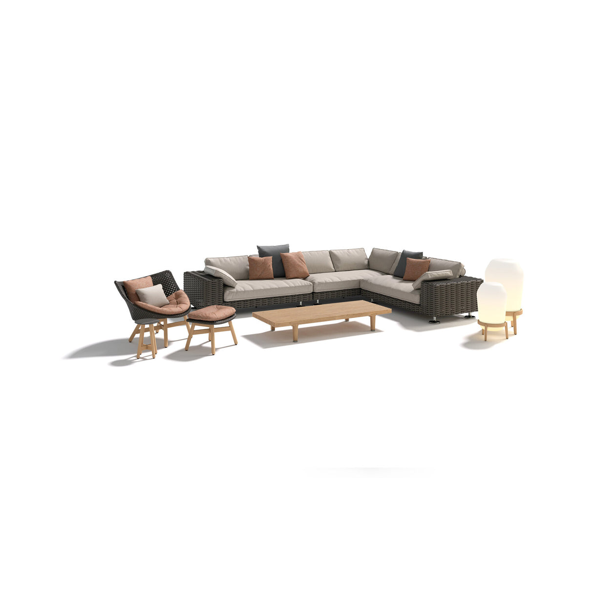 DEDON MBRACE Hochlehner Teak Gestell - Geflecht Baltic