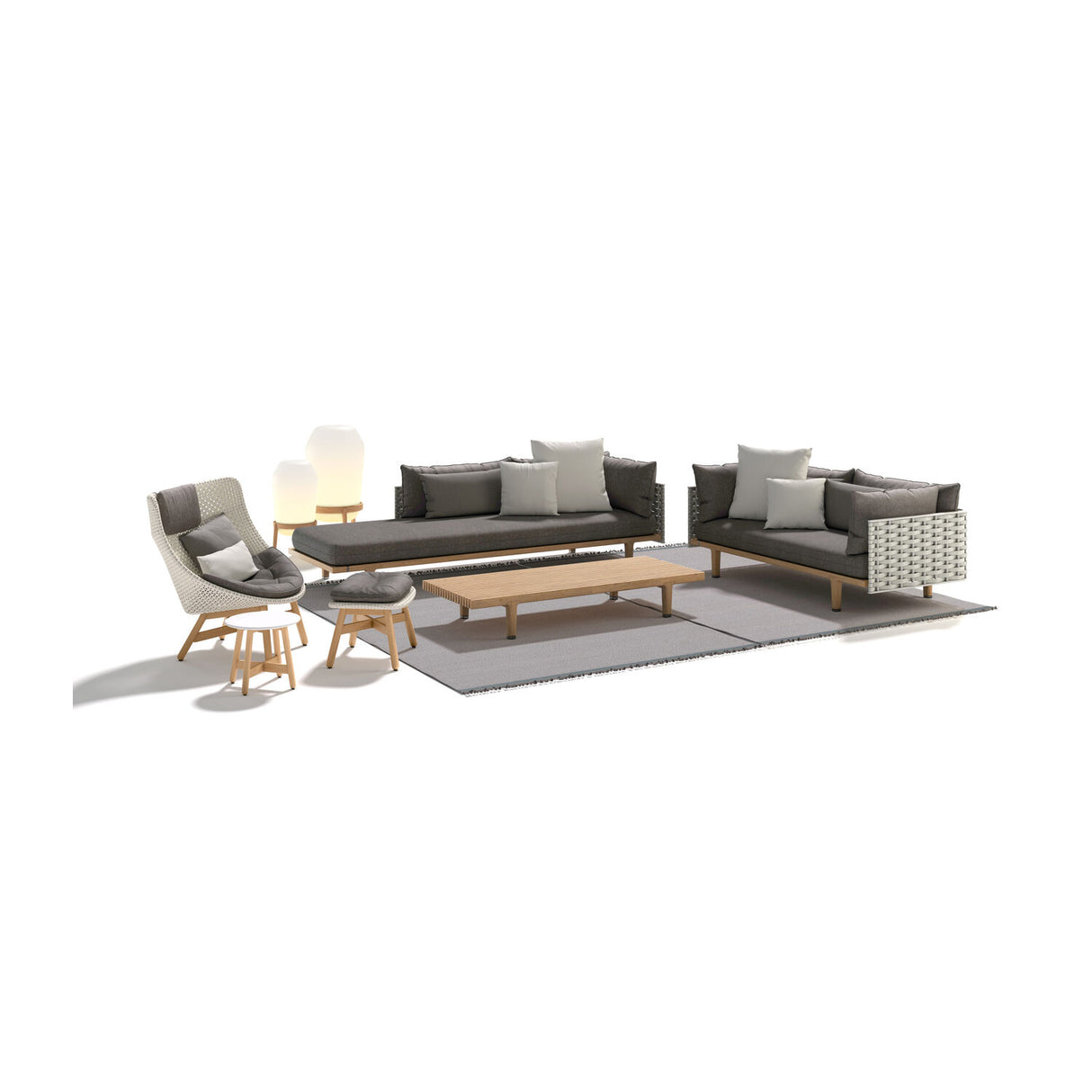 DEDON MBRACE Hochlehner Teak Gestell - Geflecht Baltic