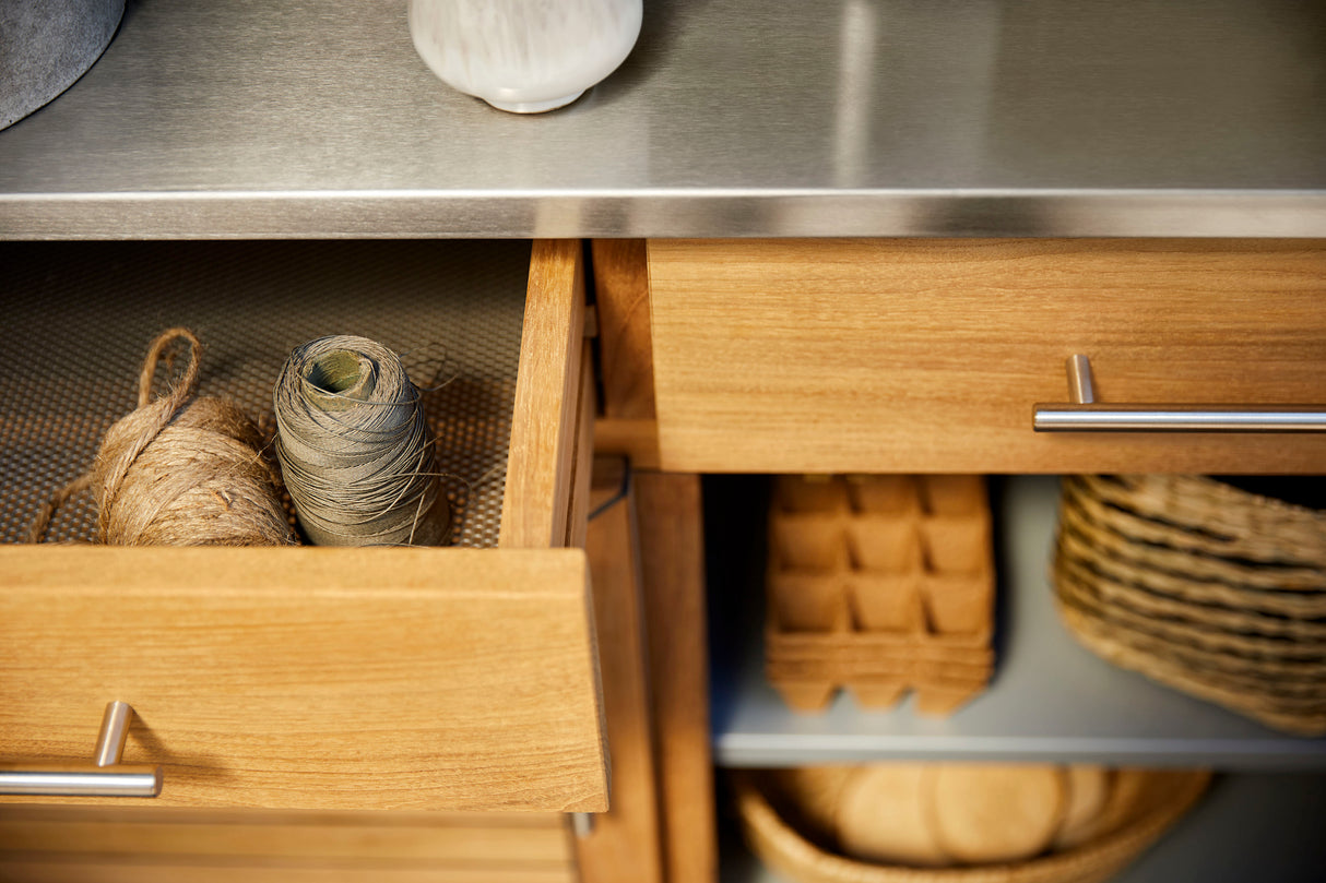 Weishäupl - Deck - Hochschrank - 2 Schübe & 1 Fachboden, mit Granitplatte matt, dunkelgrau