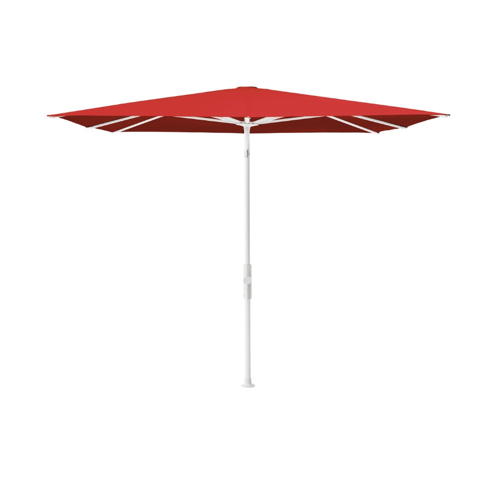 Glatz TWIST Sonnenschirm matt weiß pulverbeschichtet - quadratisch