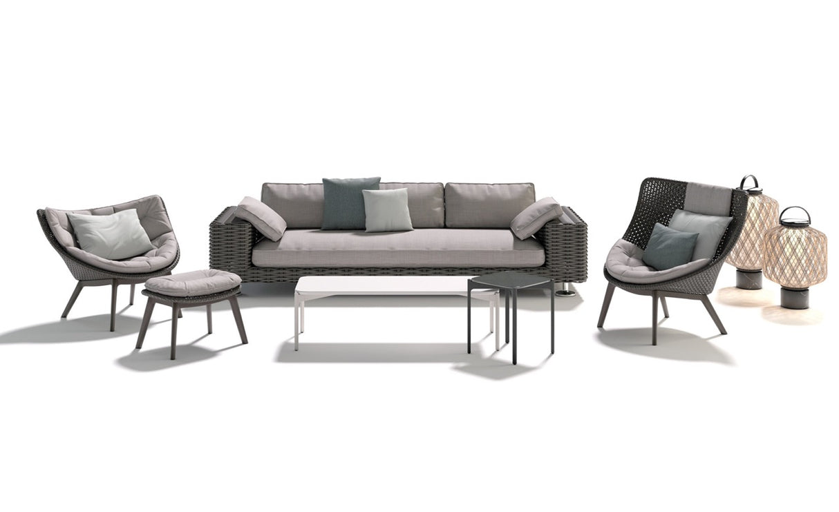 DEDON MBRACE Lounge Sessel Teak Gestell - Geflecht Pepper