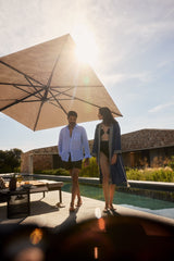 Glatz VITA Sfera Ampelschirm, Gestell Aluminium, seidengrau oder anthrazit pulverbeschichtet, Ø 375 cm