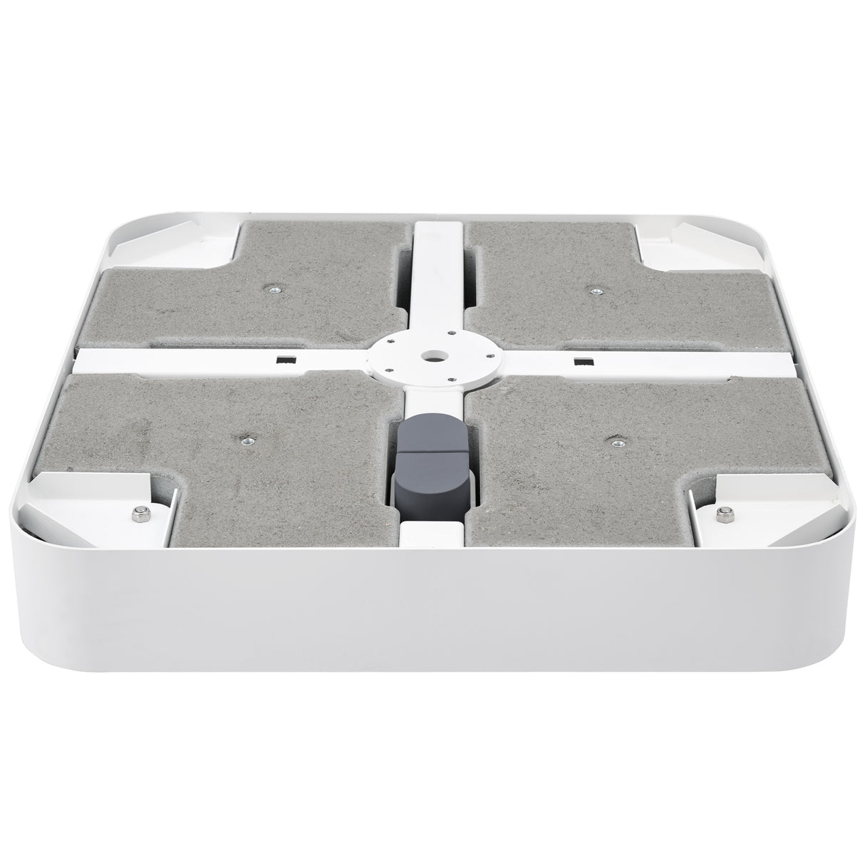 Glatz - Rollensockel M4, Rahmen weiss , 120 kg, mit Decorplatte grauweiss