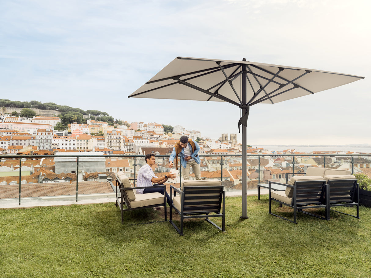 Glatz Großschirm - CASTELLO Pro, Gestell Aluminium natureloxiert, Ø 350 cm - Ø 600 cm, rund