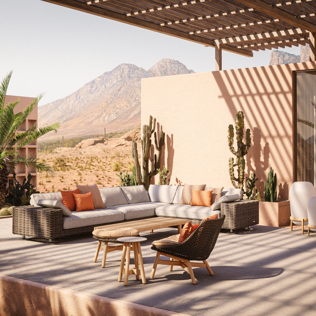 DEDON MBRACE Hochlehner Teak Gestell - Geflecht Arabica