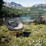 DEDON MBRACE Hochlehner Teak Gestell - Geflecht Sea Salt