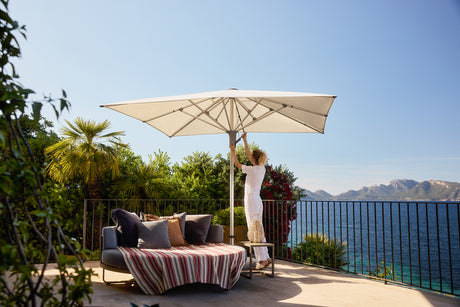 Glatz Gastronomieschirm - FORTERO Pro, Gestell Aluminium natureloxiert, Ø 350 cm, rund