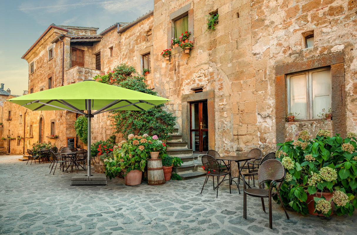 Glatz Großschirm - PALAZZO Style/E, Gestell Aluminium natureloxiert, mit Kurbel - rund